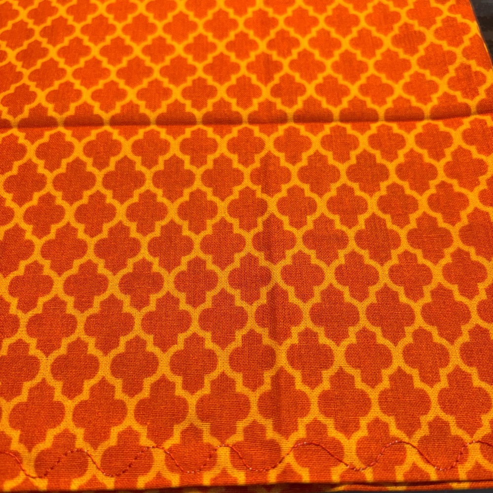 Elegant Orange Patterned Table Runner